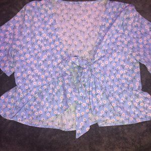 Tie front floral shirt